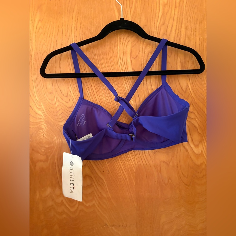 Athleta Women's Royal Blueish purple Twist Bralette swim top 36 B/C - Picture 6 of 6